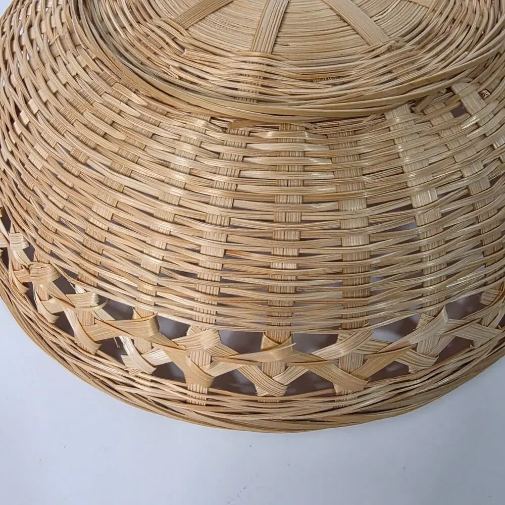 Natural Woven Wicker Basket 10in Round Boho Farmhouse Bread Fruit Decor